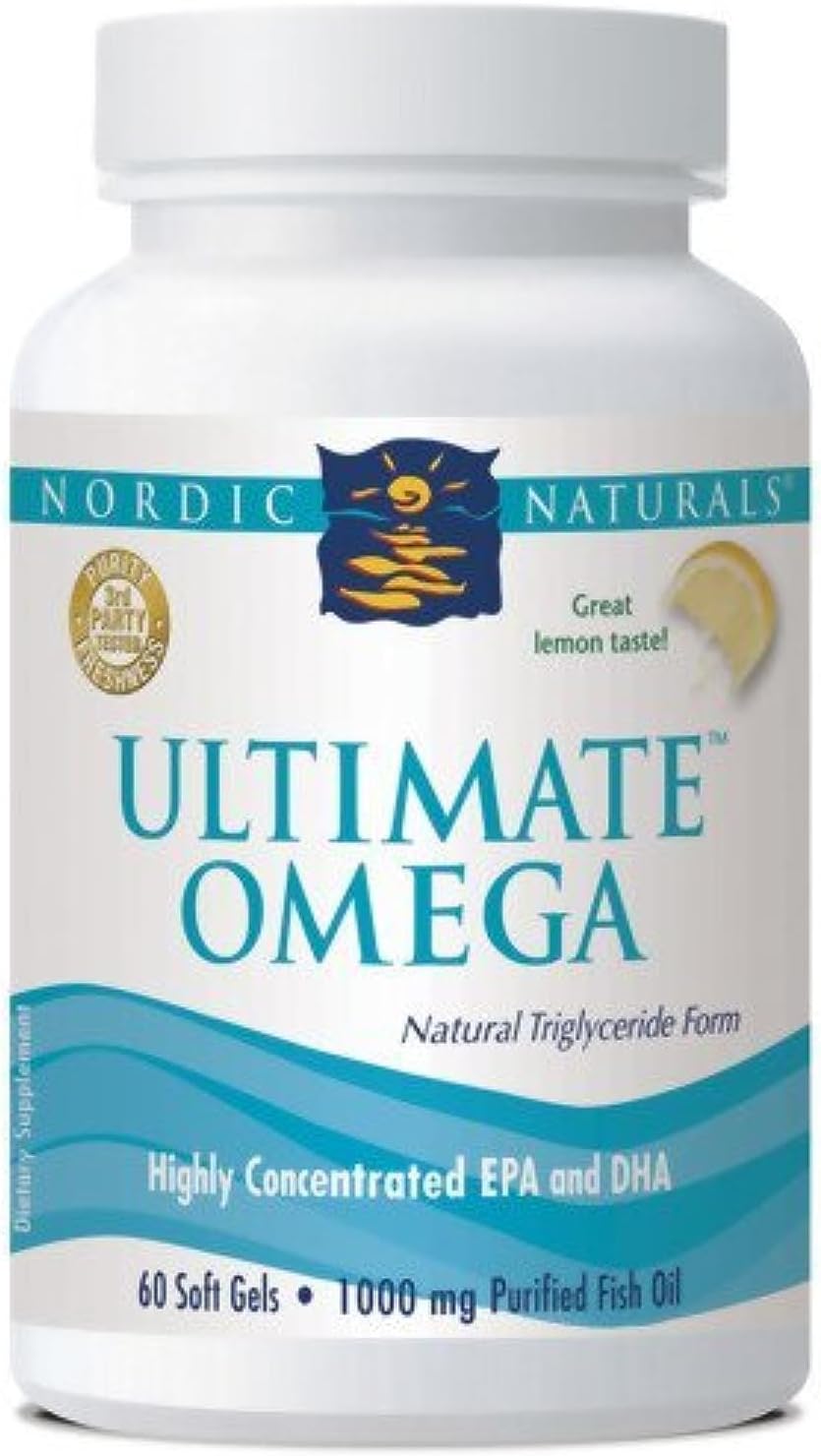 High-Potency Lemon Flavored Omega-3 Fish Oil Soft Gels - 60 Count - 1280mg EPA & DHA - Brain & Heart Health Support - Non-GMO - 30 Day Supply