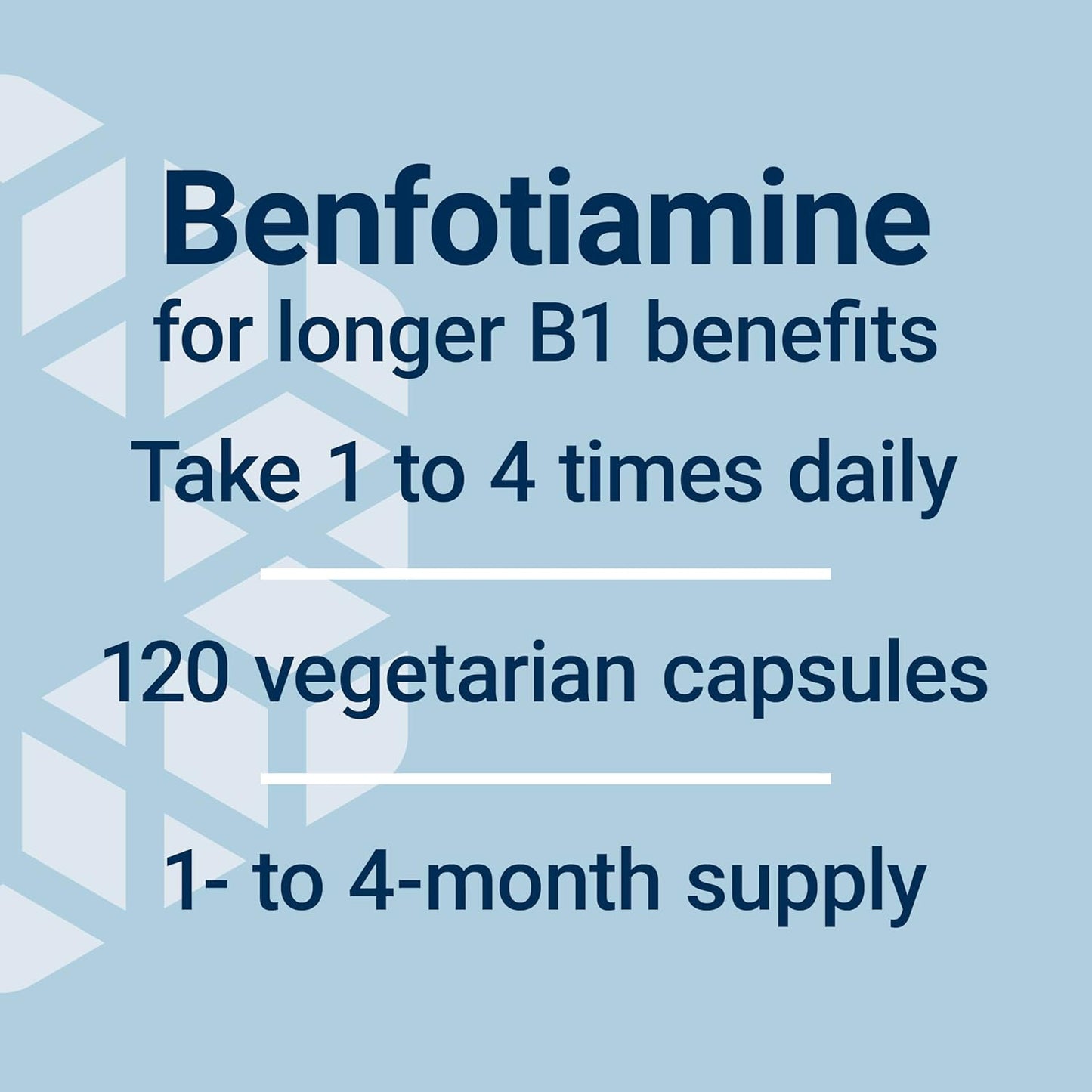 High Potency Life Extension Mega Benfotiamine 250mg Capsules, Fat-Soluble Vitamin B1 for Healthy Metabolism, Ultra-Bioavailable, Gluten-Free, Non-GMO, Vegetarian - 120 Count