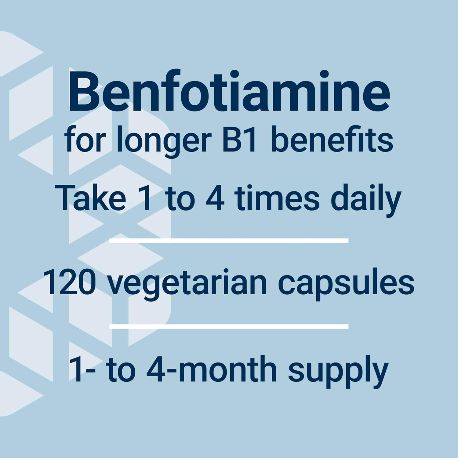 High Potency Life Extension Mega Benfotiamine 250mg Capsules, Fat-Soluble Vitamin B1 for Healthy Metabolism, Ultra-Bioavailable, Gluten-Free, Non-GMO, Vegetarian - 120 Count