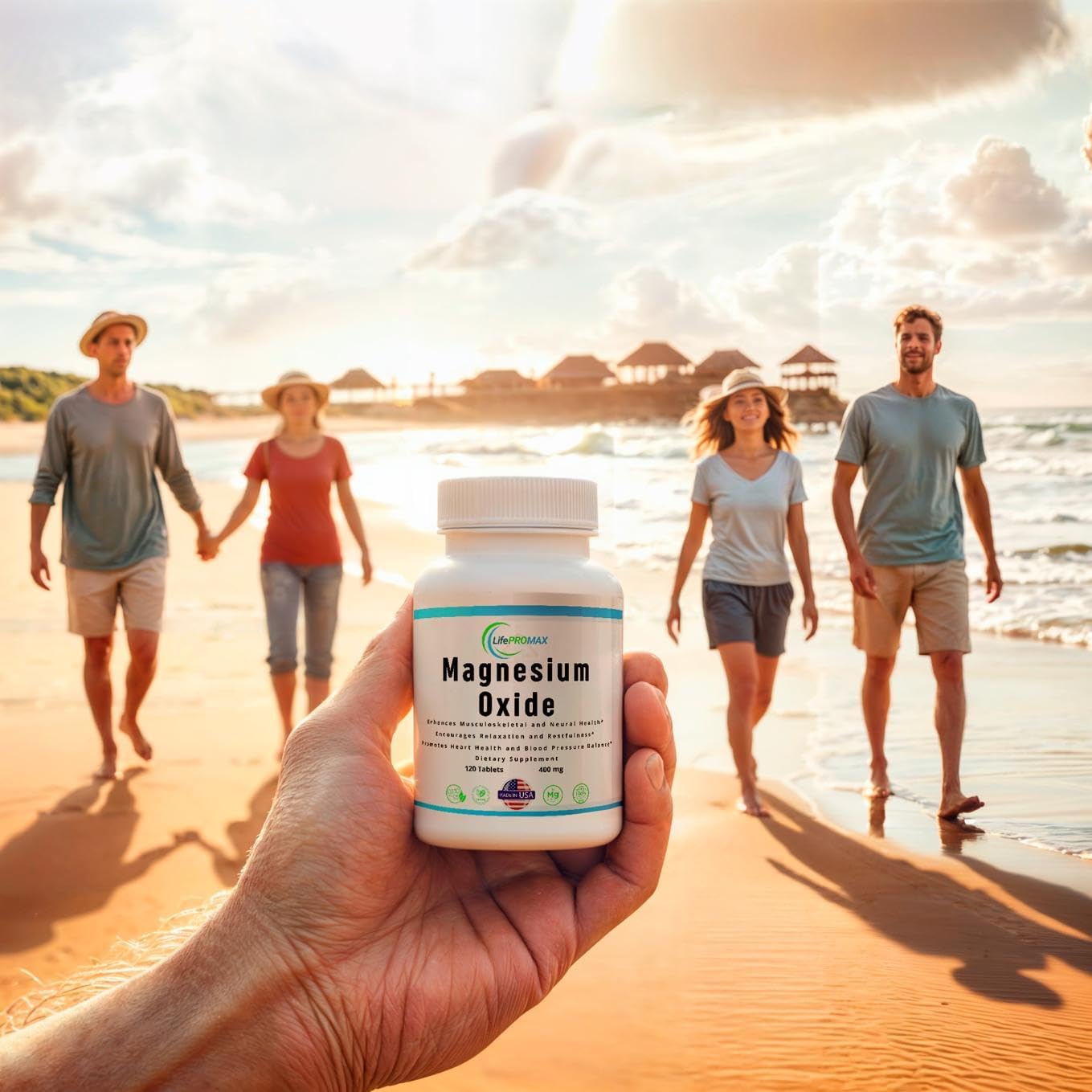 High Potency LifePROMAX Magnesium Oxide Supplement 400mg for Immune Support, Muscle Recovery, Leg Cramps and Relaxation - 120 Tablets