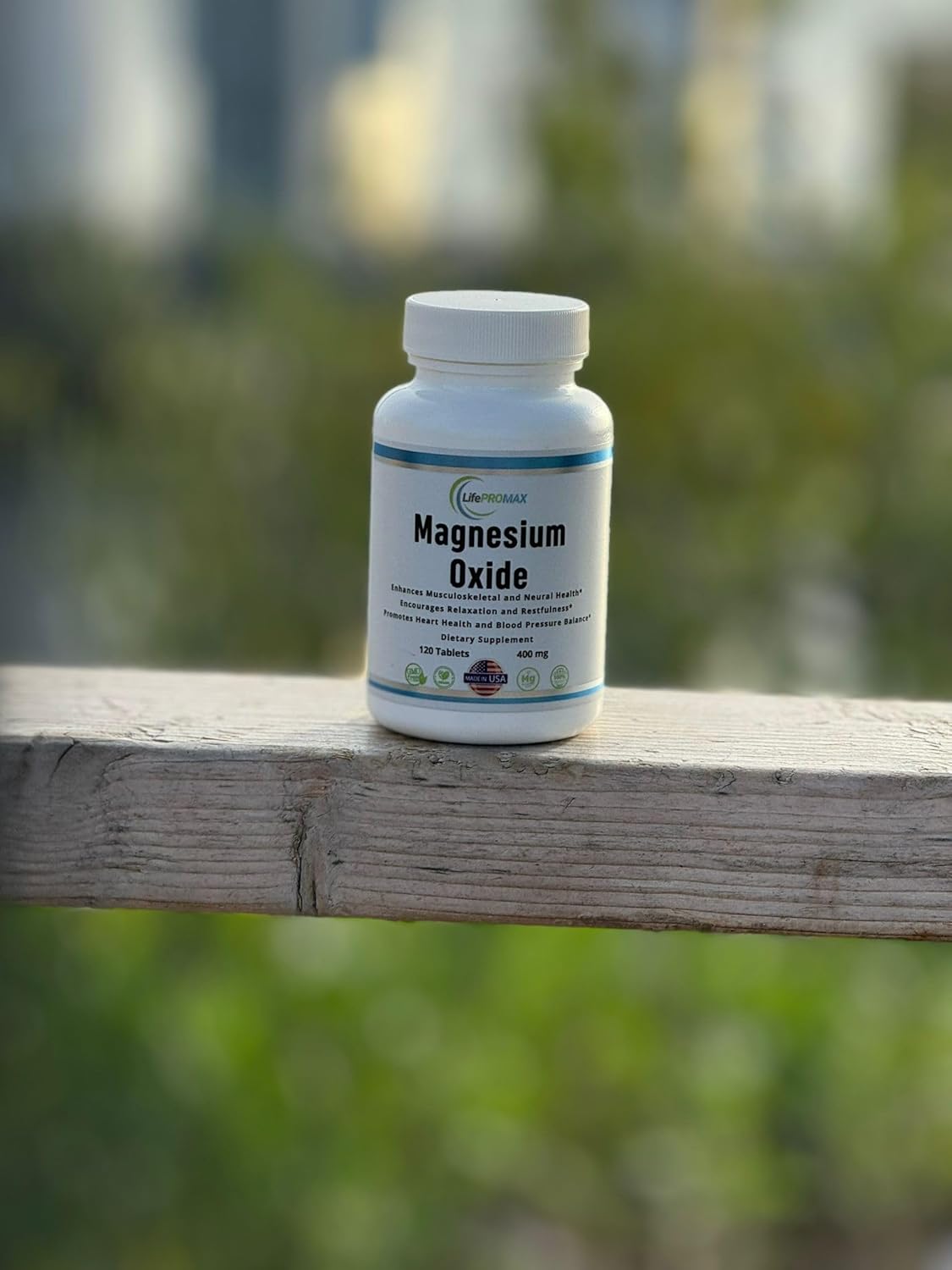 High Potency LifePROMAX Magnesium Oxide Supplement 400mg for Immune Support, Muscle Recovery, Leg Cramps and Relaxation - 120 Tablets