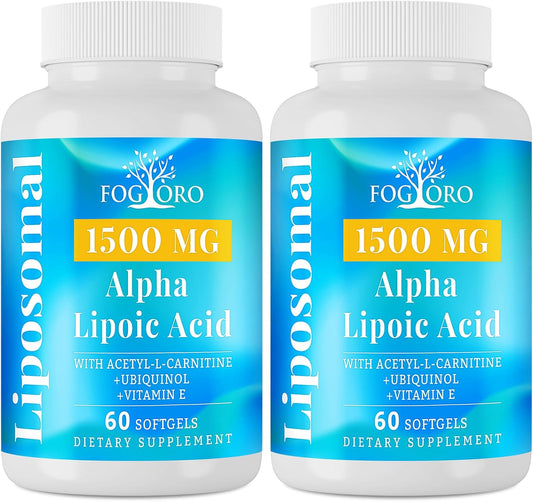 High Potency Liposomal Alpha Lipoic Acid Supplement for Energy Production & Antioxidant Support - 1500mg, 120 Softgels