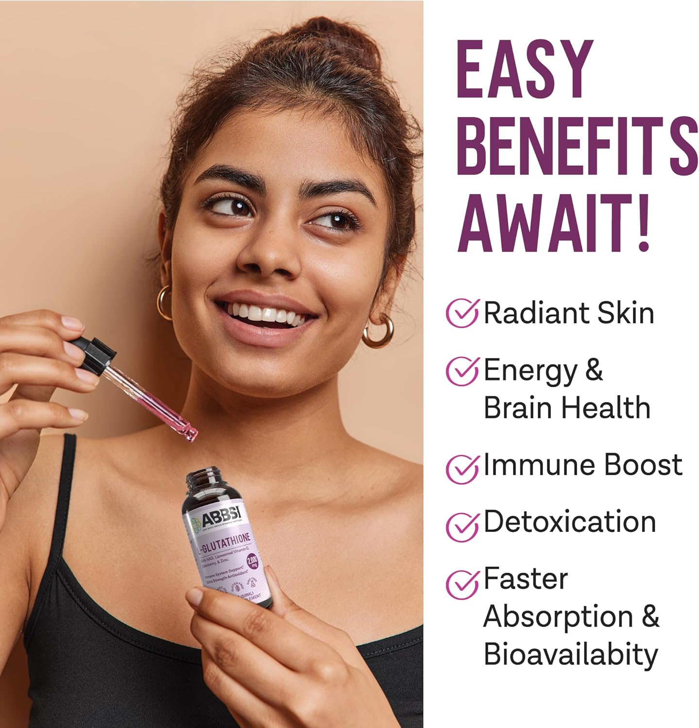 High Potency Liposomal Glutathione Liquid with NAD & Elderberry - 2000MG - Enhanced Absorption - 2 fl oz - Non-GMO, Vegan, Gluten-Free