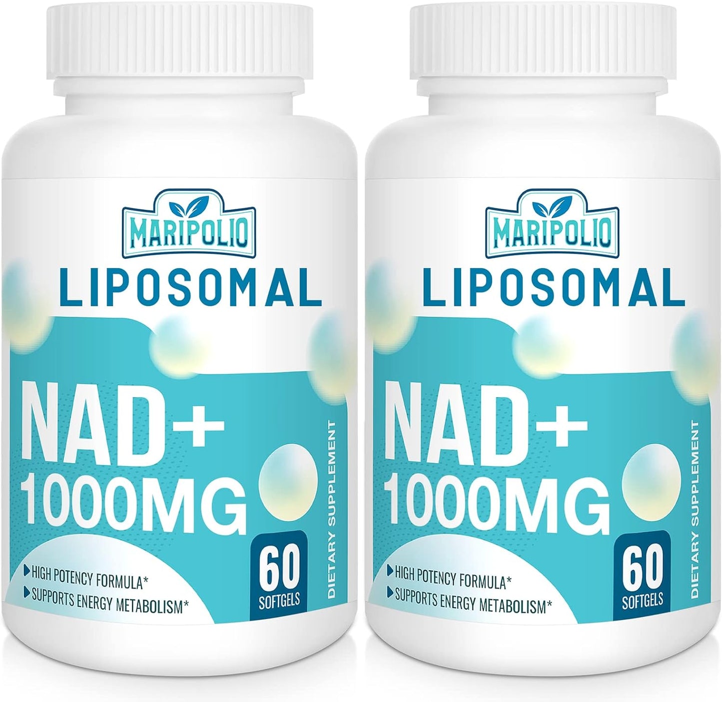 High-Potency Liposomal NAD+ Supplement 1000 mg for Energy, DNA Repair, Aging, and Brain Function | Maximum Absorption | 120 Softgels