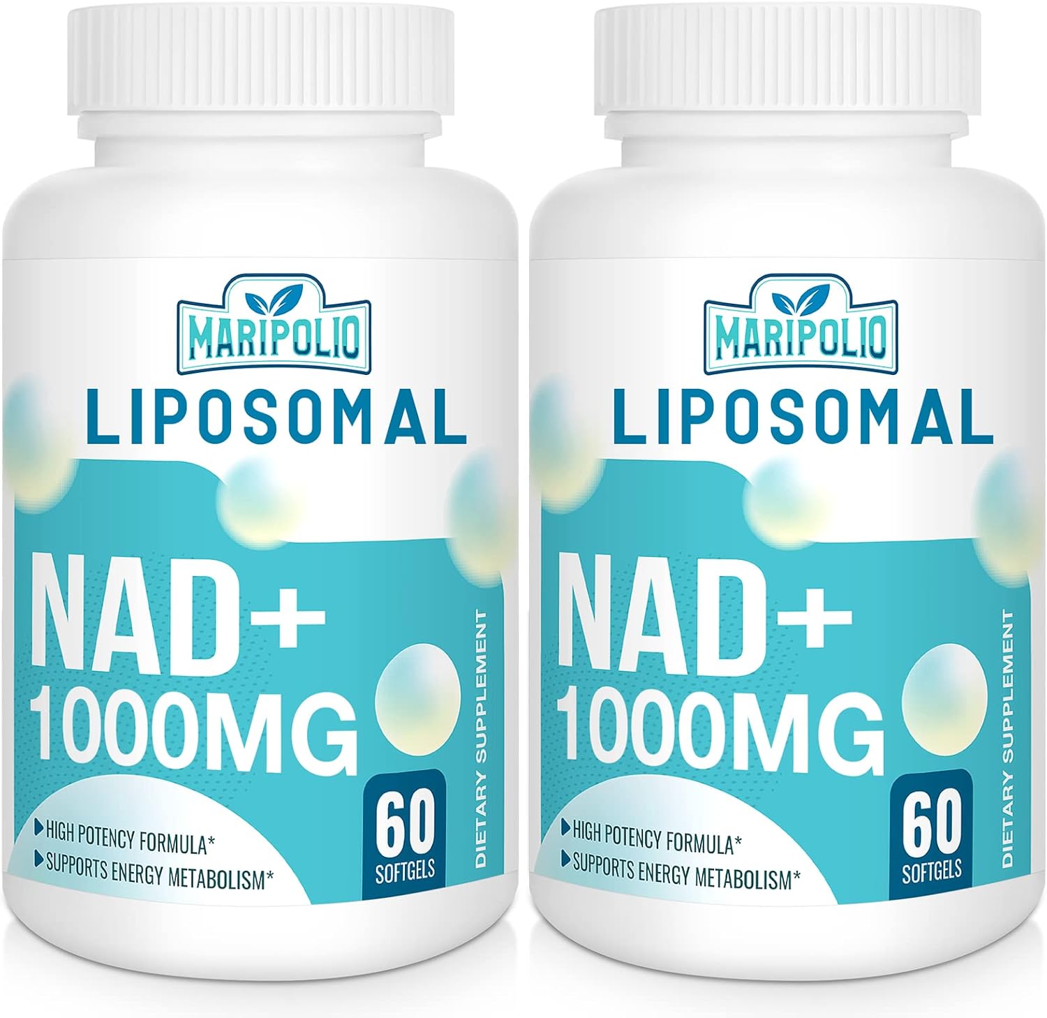 High-Potency Liposomal NAD+ Supplement 1000 mg for Energy, DNA Repair, Aging, and Brain Function | Maximum Absorption | 120 Softgels