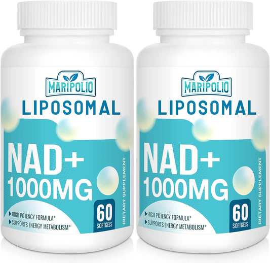 High-Potency Liposomal NAD+ Supplement 1000 mg for Energy, DNA Repair, Aging, and Brain Function | Maximum Absorption | 120 Softgels