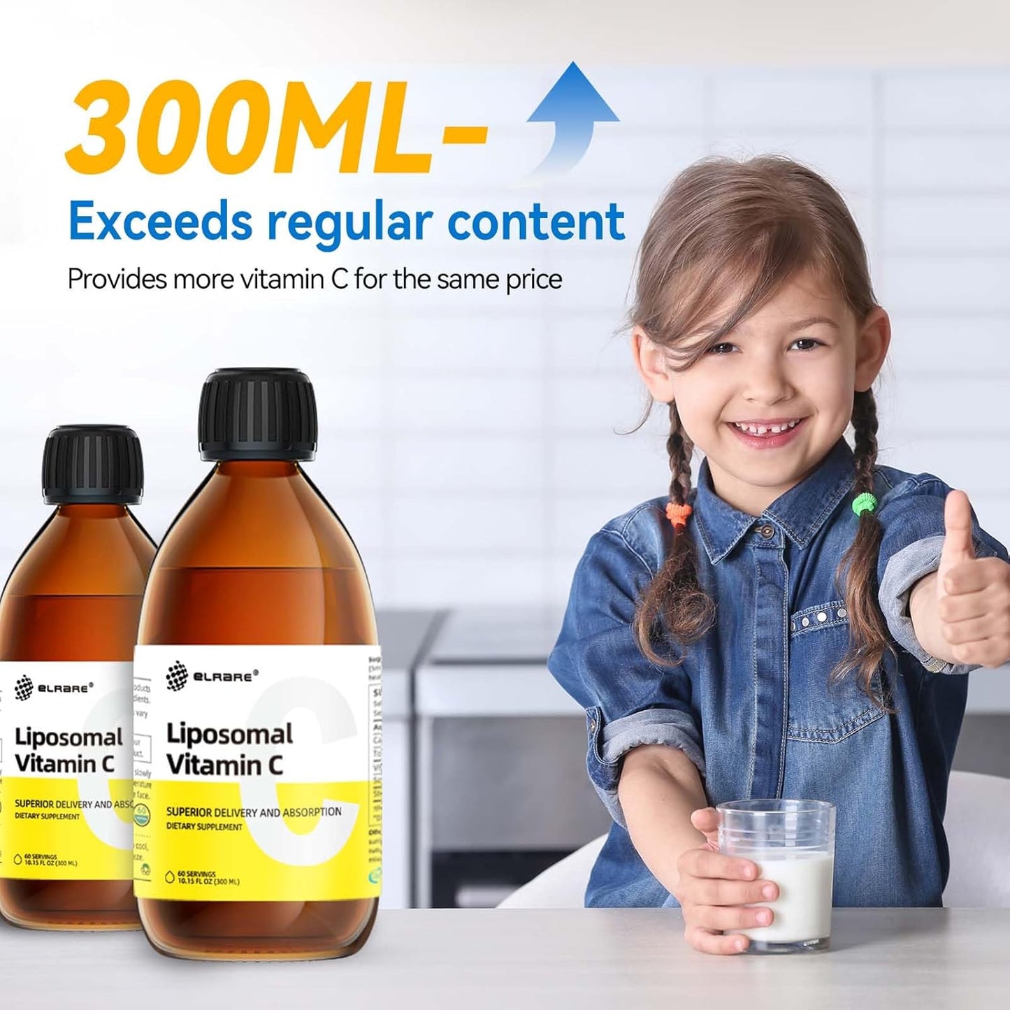 High Potency Liposomal Vitamin C Supplement for Immune Support - 1250mg, Superior Absorption, Skin Health, Non-GMO - 60 Servings