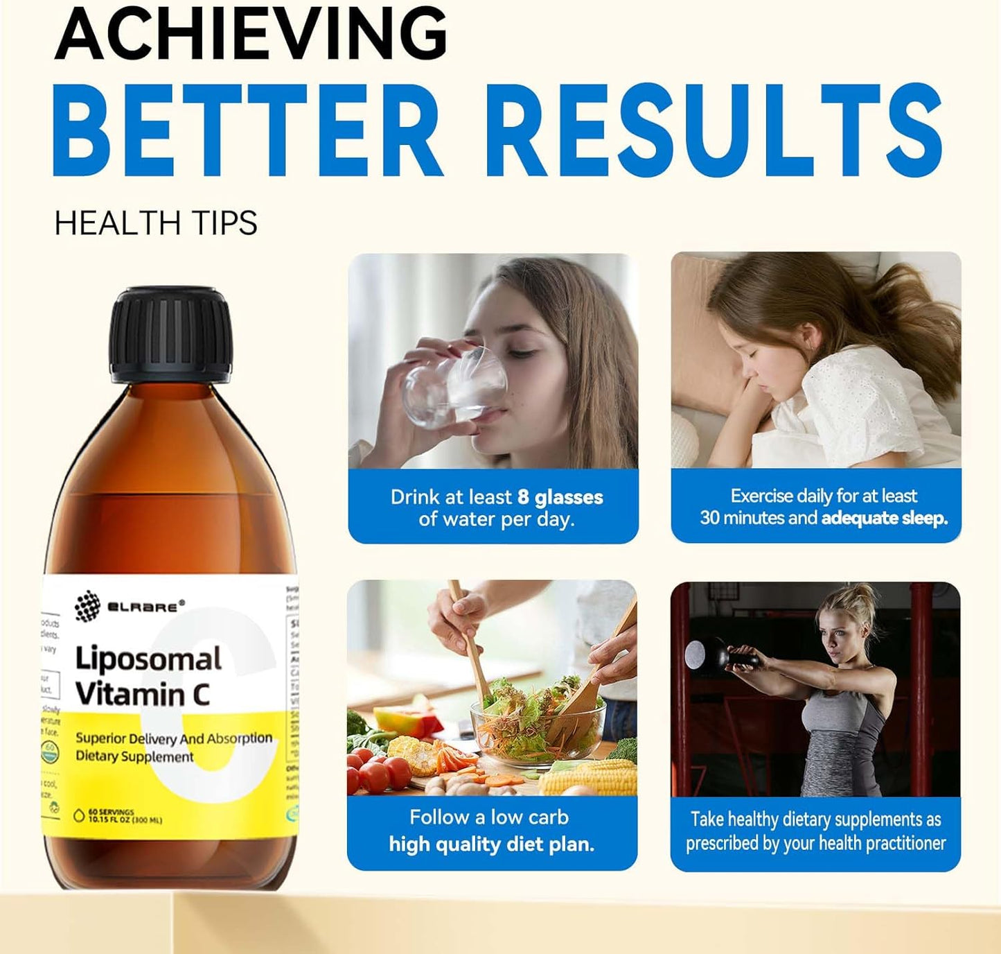 High Potency Liposomal Vitamin C Supplement for Immune Support - 1250mg, Superior Absorption, Skin Health, Non-GMO - 60 Servings