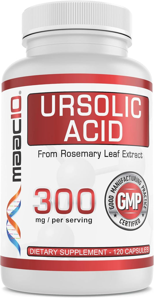 High Potency MAAC10 Ursolic Acid Capsules | 300mg per Serving | Rosemary Extract | AMPK & Sirtuin Activator | Lab Tested