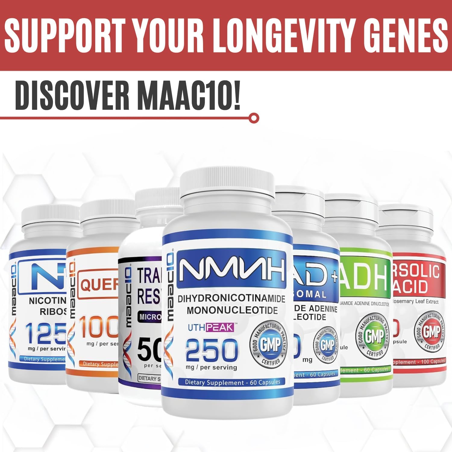 High Potency MAAC10 Ursolic Acid Capsules | 300mg per Serving | Rosemary Extract | AMPK & Sirtuin Activator | Lab Tested