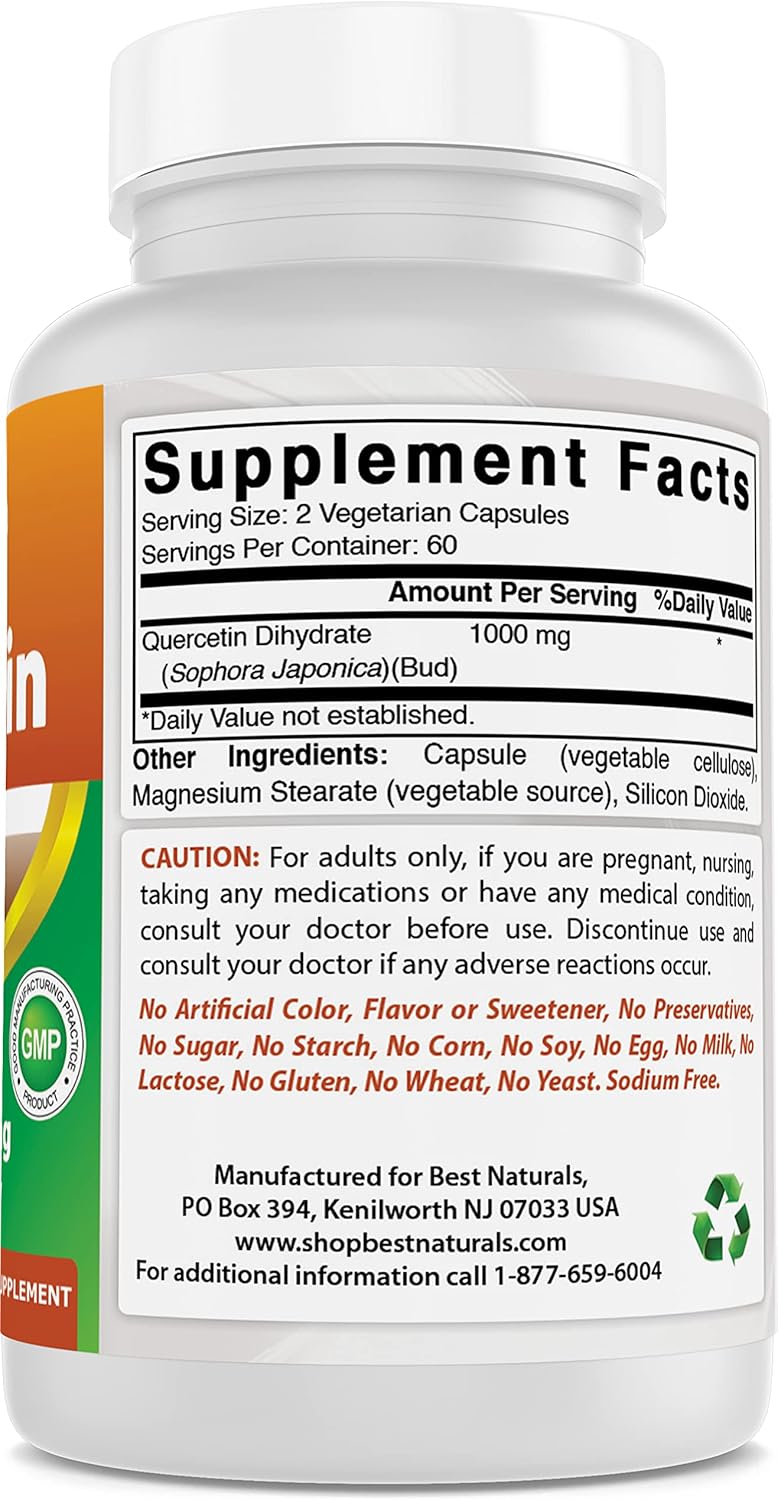 High Potency Magnesium Chloride and Quercetin Supplement - 1520 mg Formula for Enhanced Health