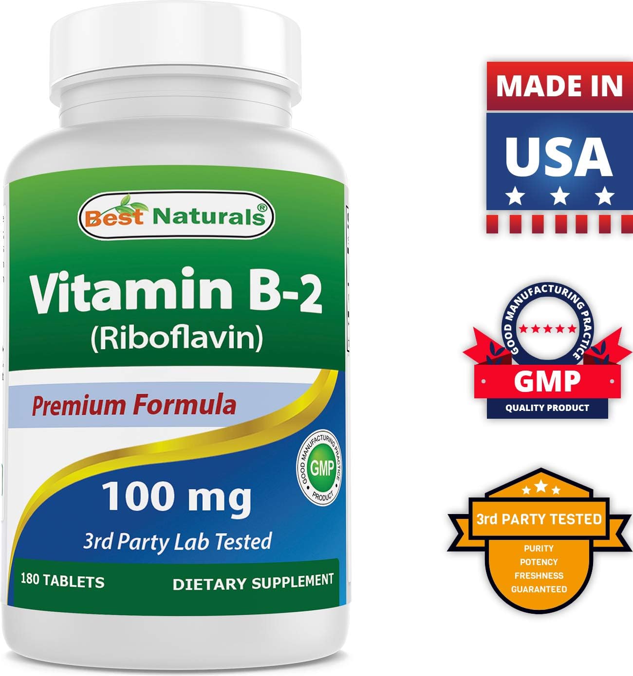 High Potency Magnesium Oxide 500mg with B2 (Riboflavin) 100mg - Natural Supplement for Energy and Muscle Health