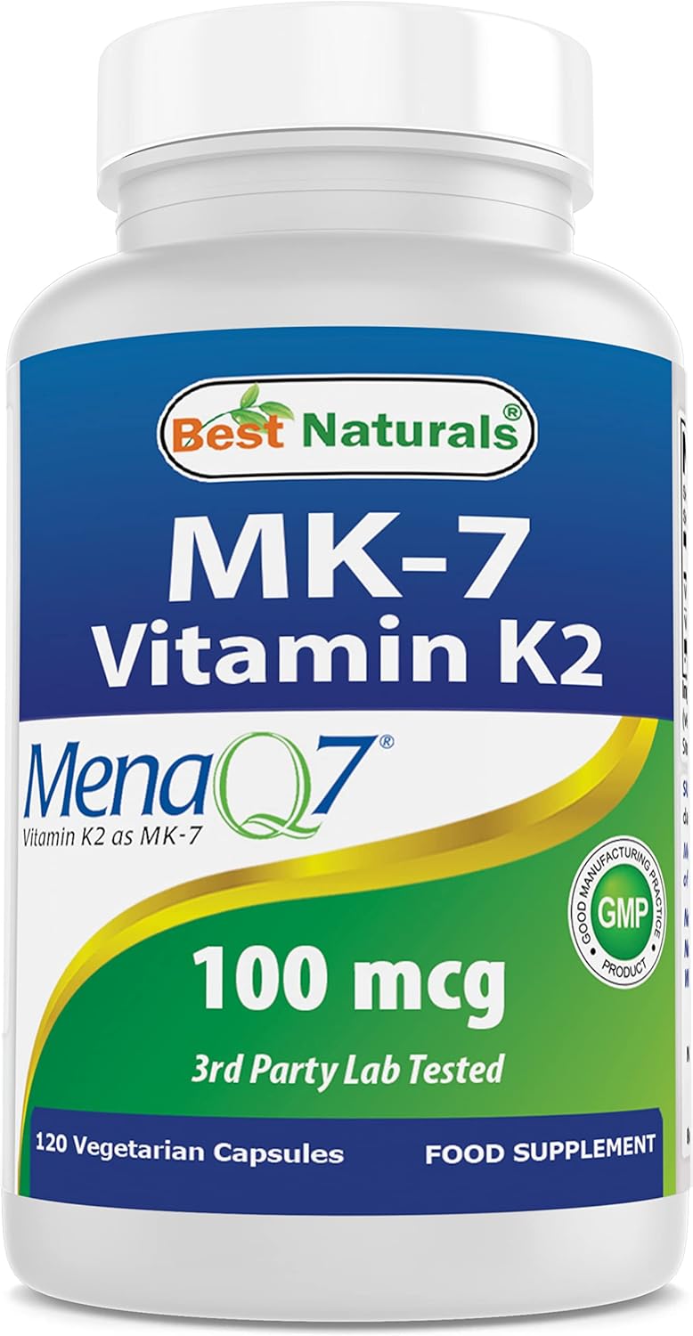 High Potency MK-7 Vitamin K2 100 mcg 120 Vcaps - Premium Quality Supplement