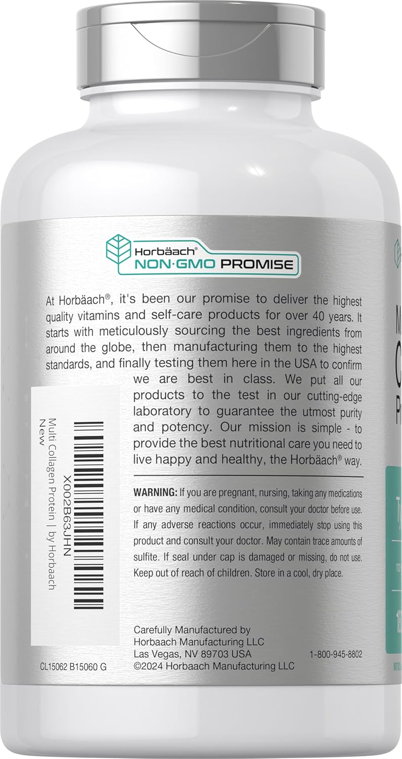 High Potency Multi Collagen Protein Capsules - 180 Count | 2000 mg Hydrolyzed Collagen Type I, II, III, V, X | Keto & Paleo Friendly, Non-GMO, Gluten Free