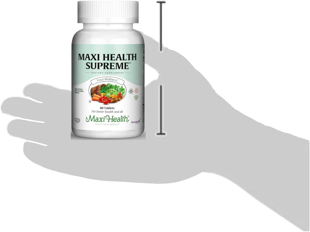 High Potency Multivitamin & Mineral Supplement for Immune Support & Antioxidant Defense - Includes Vitamin A, C, D, E, B12, B6, Biotin, Selenium, Zinc, Inositol - Maxi Health Supreme Formula