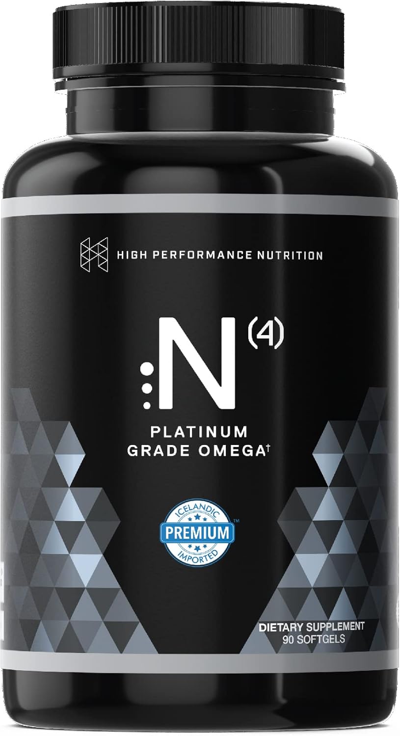 High Potency N(4) Icelandic Omega-3 Fish Oil with 3,000mg DHA & EPA for Muscle, Joint, and Brain Health - 90 Softgel Capsules - No Heavy Metals