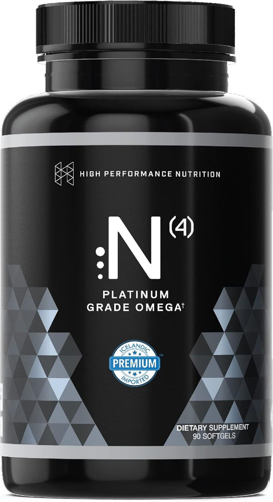 High Potency N(4) Icelandic Omega-3 Fish Oil with 3,000mg DHA & EPA for Muscle, Joint, and Brain Health - 90 Softgel Capsules - No Heavy Metals