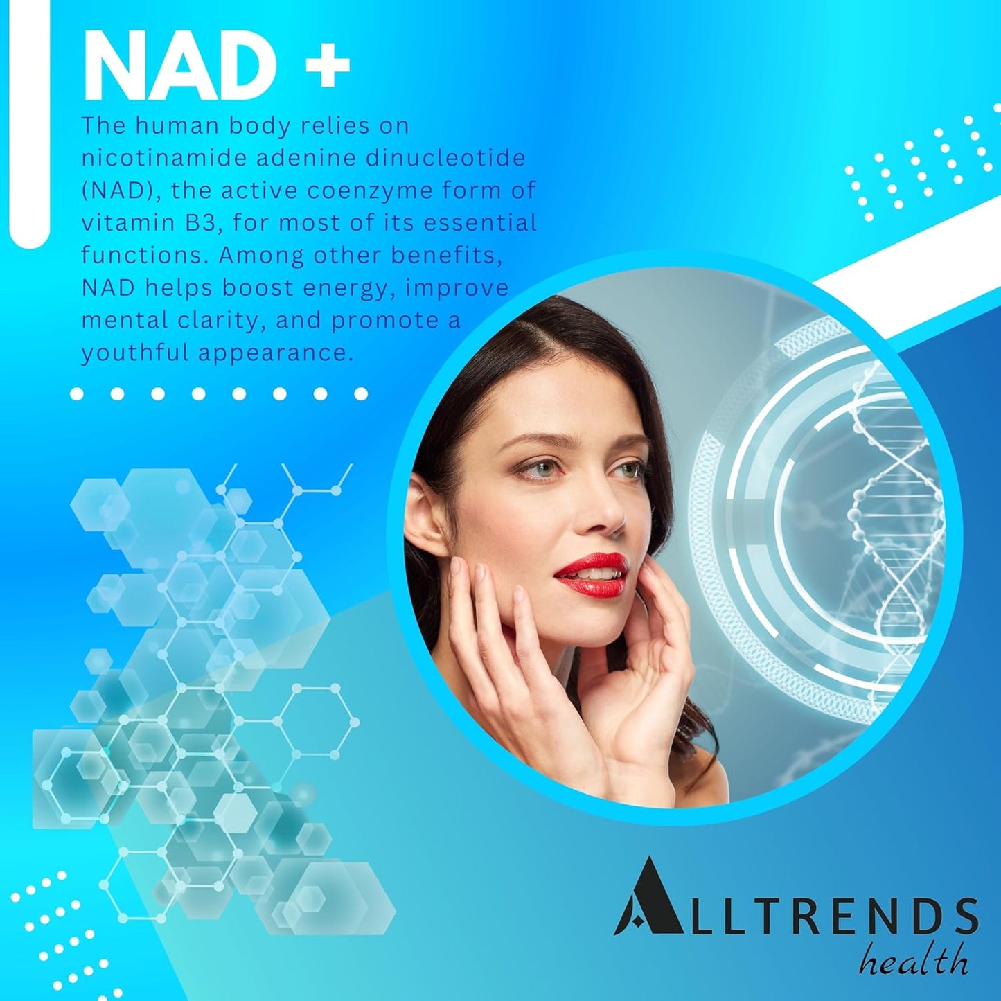 High Potency NAD Supplement with Resveratrol, TMG, and Vitamins for Cell Regeneration, Heart & Brain Function - 60 Capsules