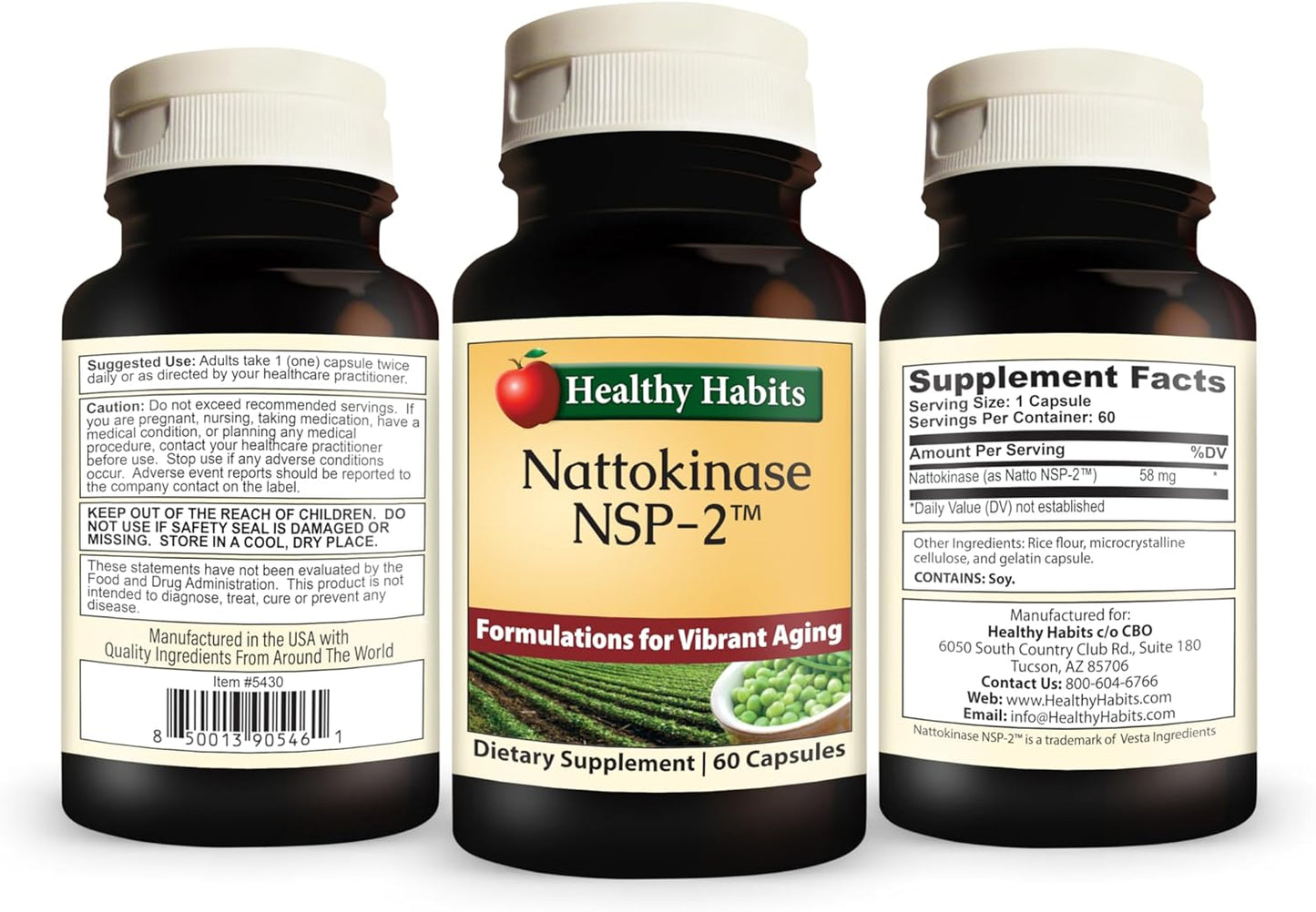 High Potency Nattokinase NSP2 Supplement for Cardiovascular Health - 60 Capsules