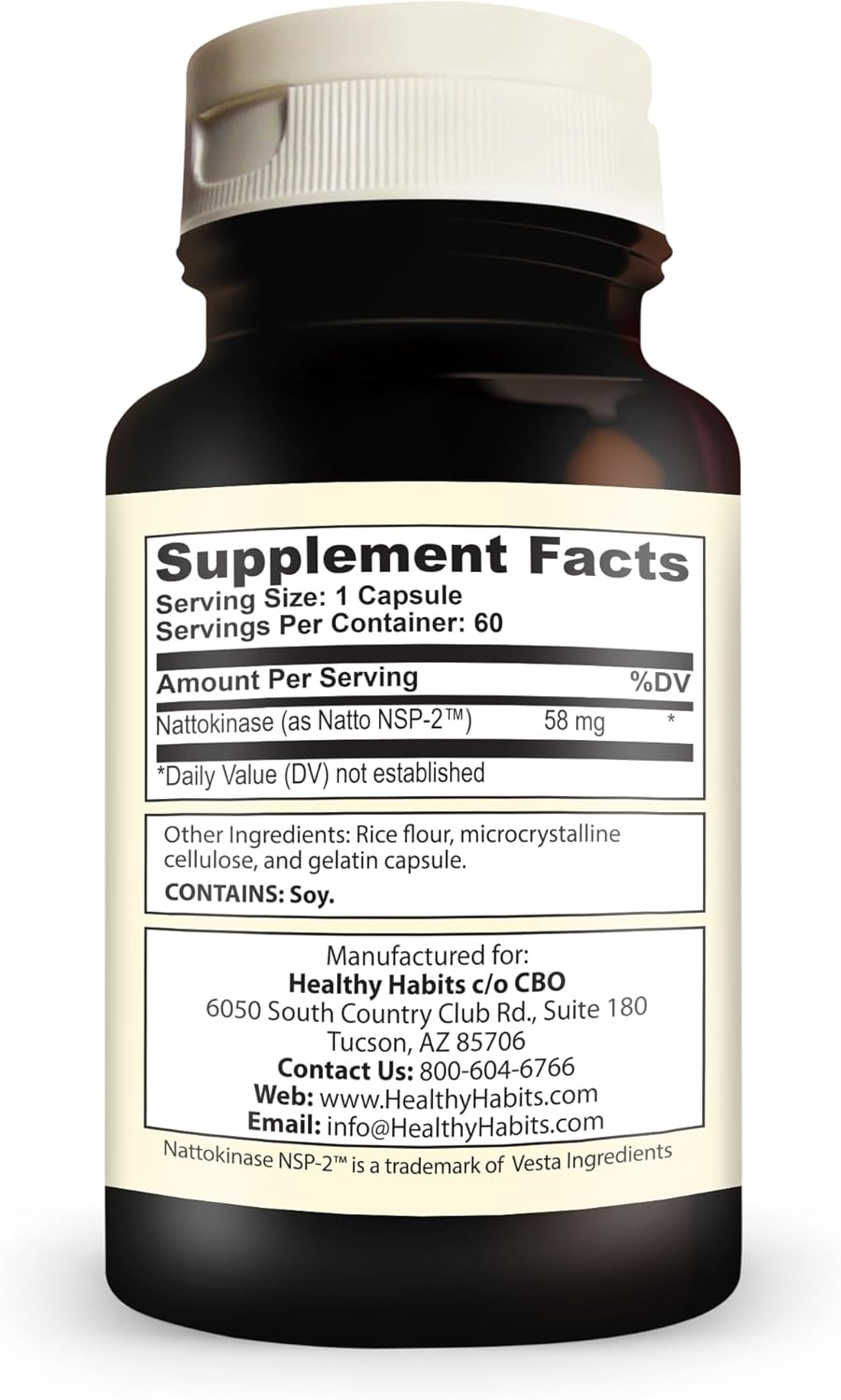 High Potency Nattokinase NSP2 Supplement for Cardiovascular Health - 60 Capsules