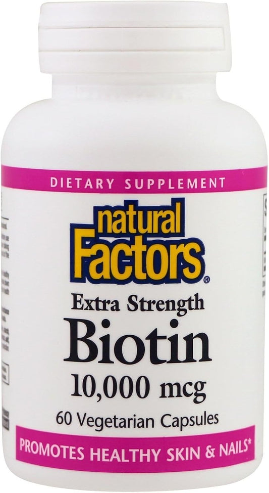 High Potency Natural Factors Biotin Supplement - 10000Mcg, 60 Tablets