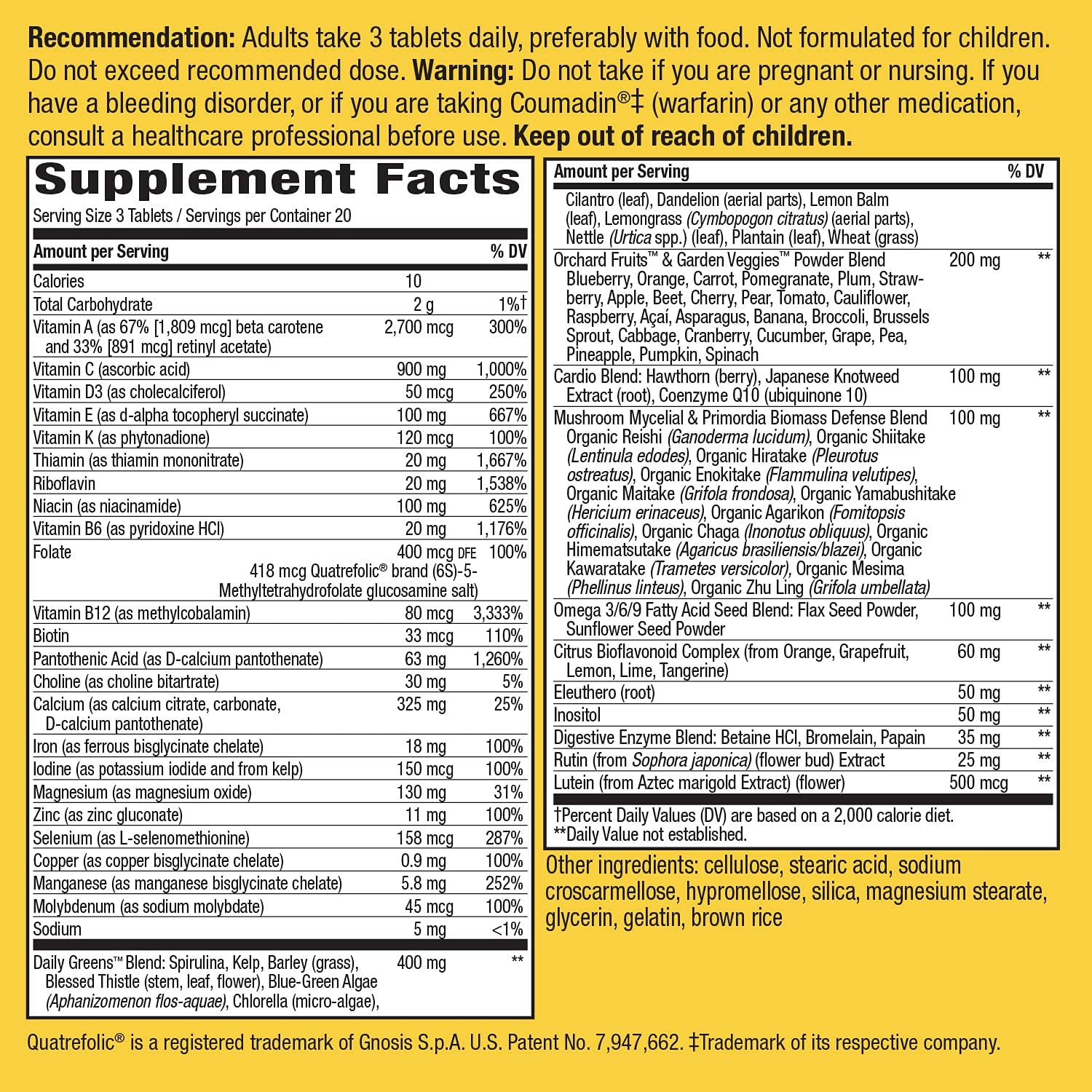 High-Potency Nature's Way Alive! Max3 Multivitamin for Daily Energy Support - 60 Tablets