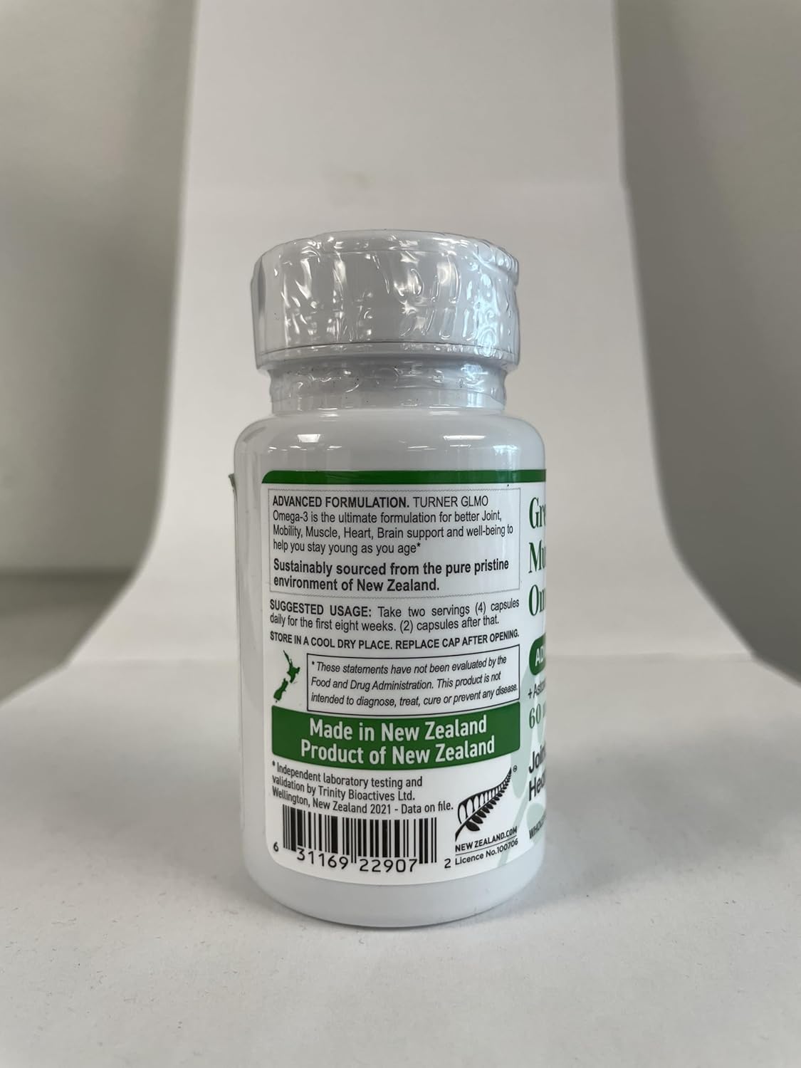 High Potency New Zealand Green Lipped Mussel Oil with Omega-3, UAF1000+ Antioxidant, Joint Comfort, Mobility, 60 Softgels