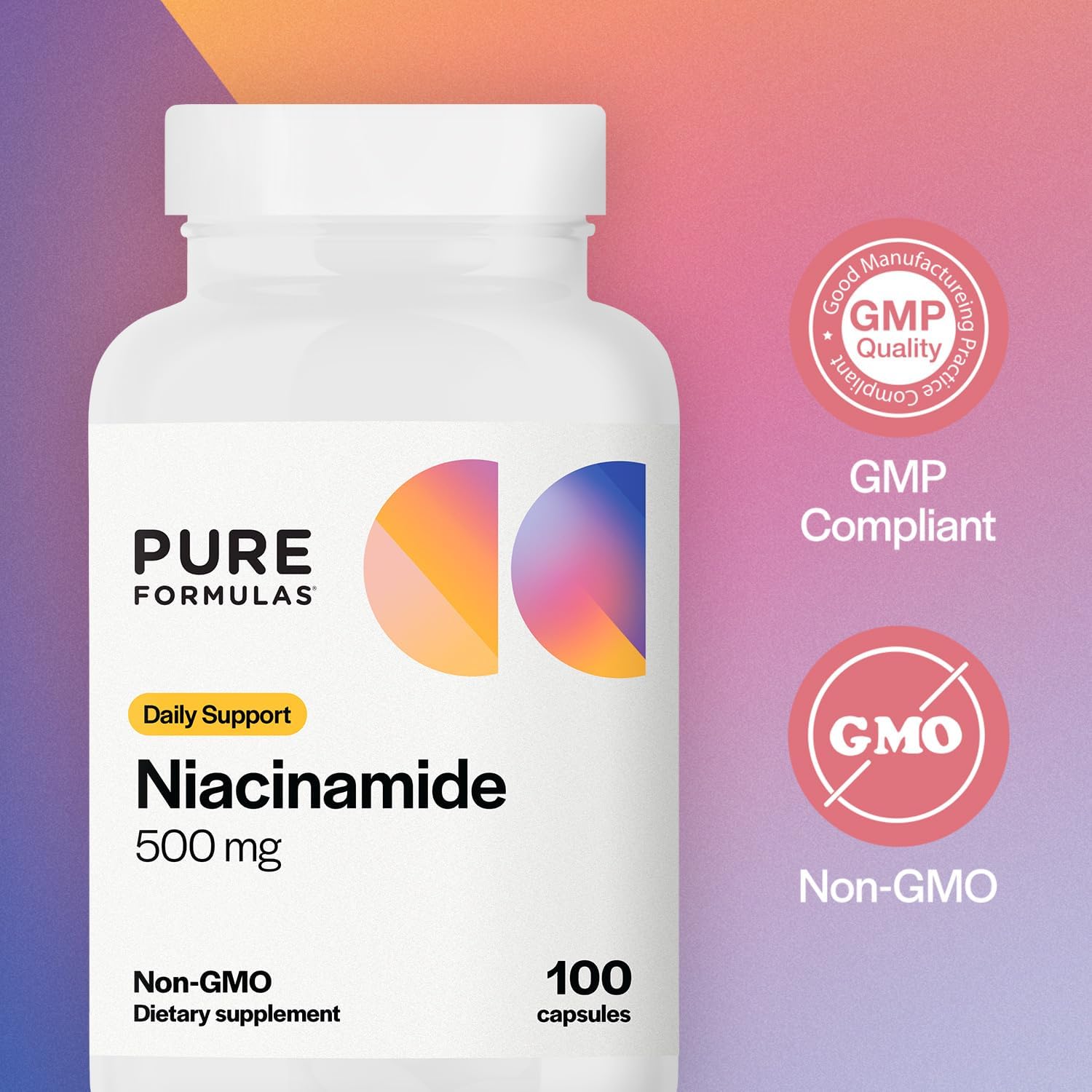 High Potency Niacinamide 500mg - 100 Capsules for Skin & Joint Health, Energy & Cellular Function - Flush-Free Vitamin B3 Supplement