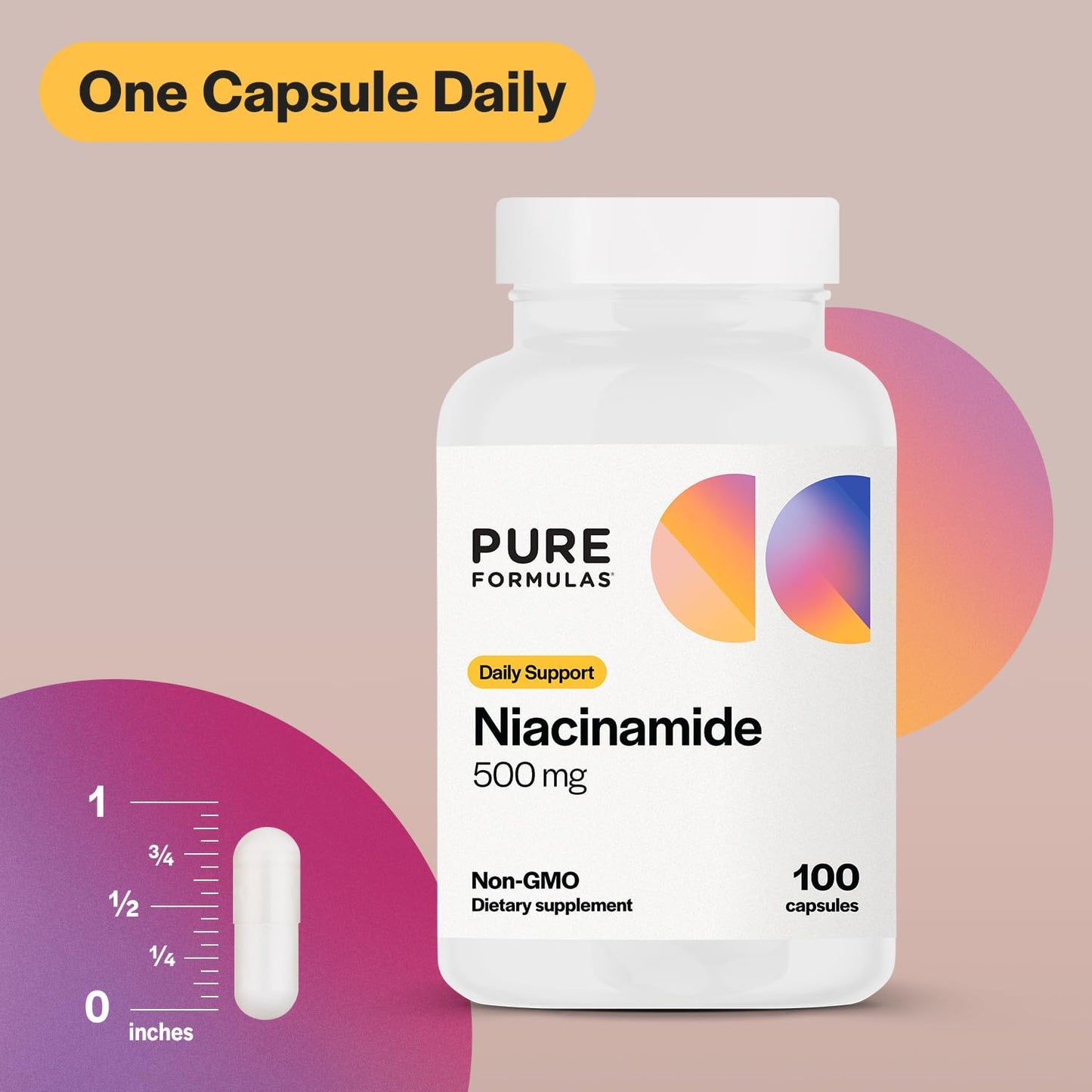 High Potency Niacinamide 500mg - 100 Capsules for Skin & Joint Health, Energy & Cellular Function - Flush-Free Vitamin B3 Supplement