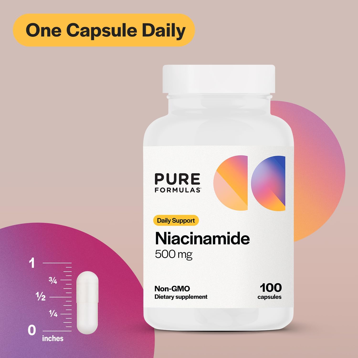 High Potency Niacinamide 500mg - 100 Capsules for Skin & Joint Health, Energy & Cellular Function - Flush-Free Vitamin B3 Supplement