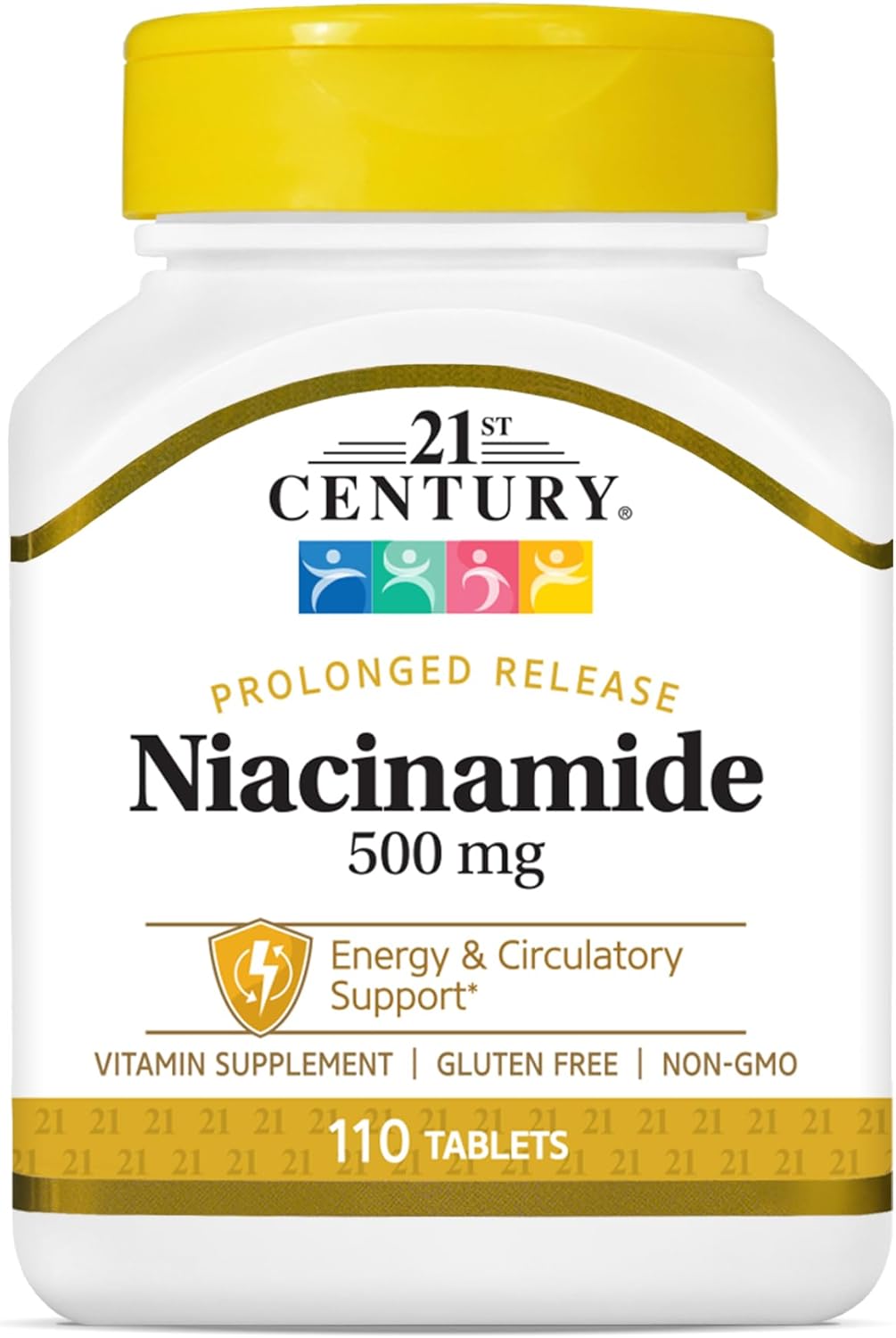 High Potency Niacinamide 500mg Tablets, 110-Count, Vitamin B Complex Supplement for Energy, Heart & Nervous System Support, Non-GMO, Vegan-Friendly