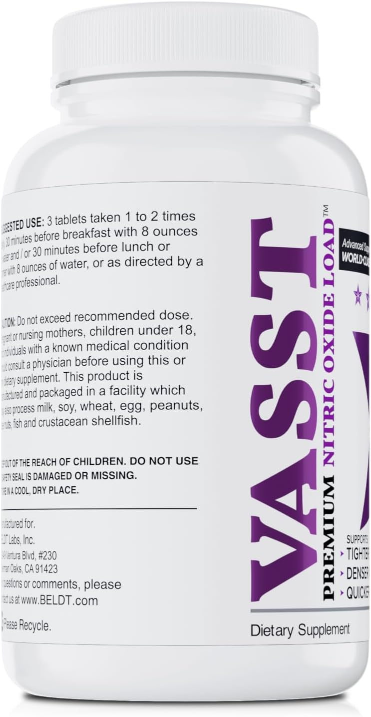 High-Potency Nitric Oxide Booster for Muscle Building and Vascularity - 90 Tablets by BELDT Labs
