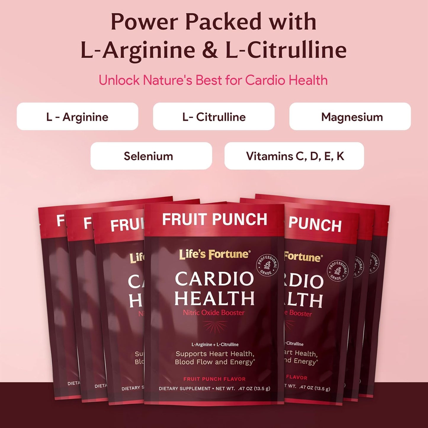 High Potency Nitric Oxide Booster Powder with L Arginine & L Citrulline - Natural Fruit Punch Flavor (7 Servings)