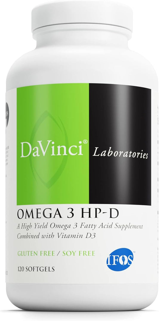 High Potency Omega 3 Supplement with Vitamin D3 for Joint, Immune, Cardiovascular, and Skin Health - Lemon Flavor - 120 Softgels