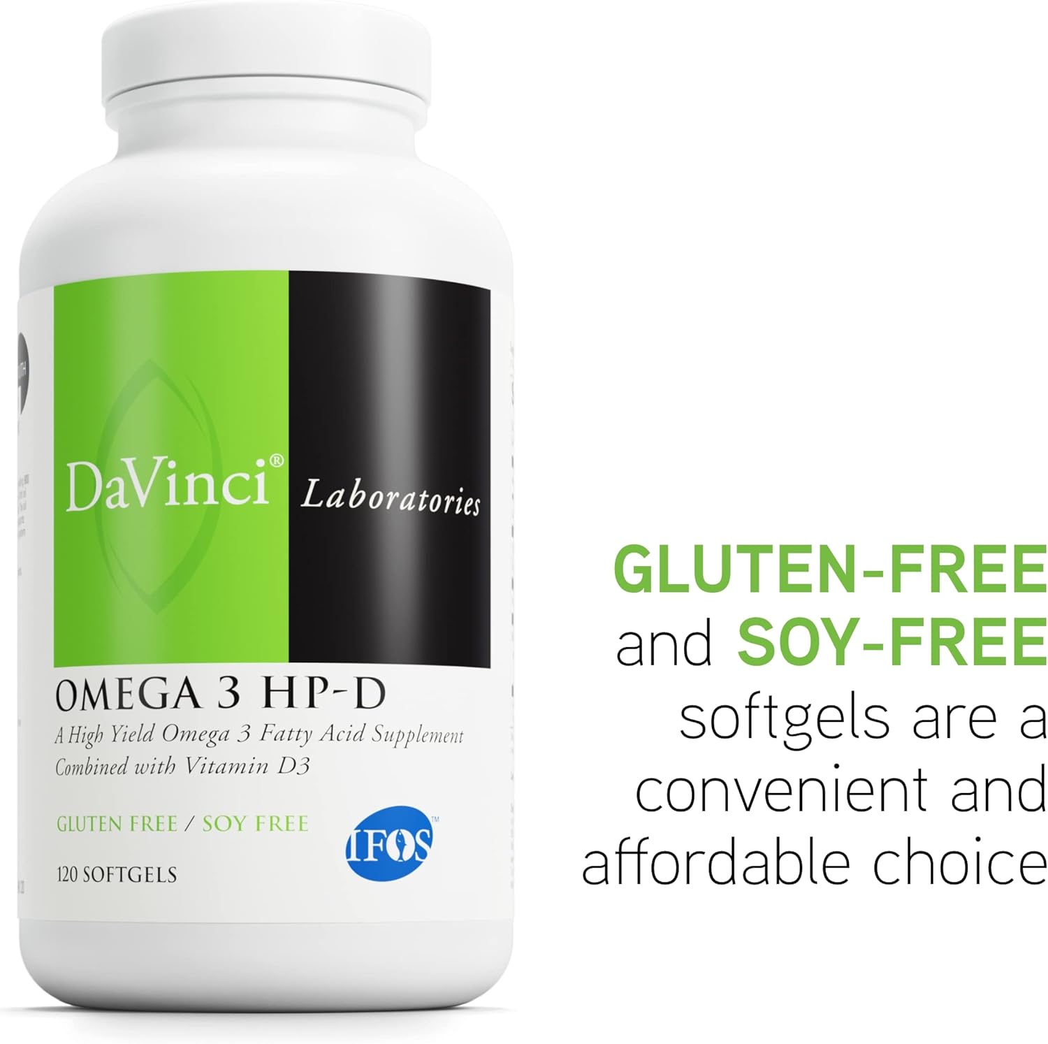 High Potency Omega 3 Supplement with Vitamin D3 for Joint, Immune, Cardiovascular, and Skin Health - Lemon Flavor - 120 Softgels