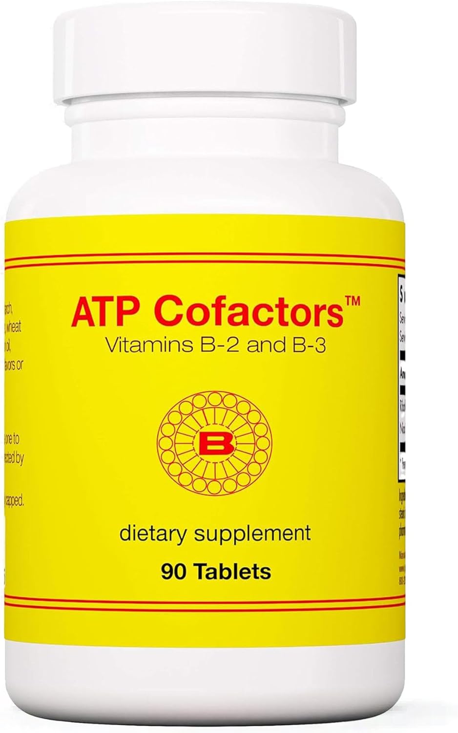 High Potency Optimox ATP Cofactors Vitamin B Complex Supplement for Men & Women - 90 Tablets, Vitamin B2 100mg, Vitamin B3 500mg, Riboflavin, Niacin