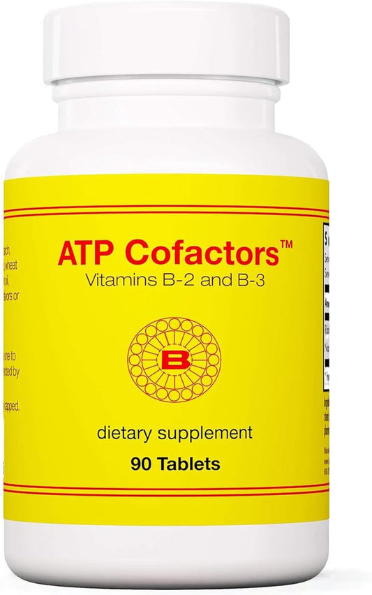 High Potency Optimox ATP Cofactors Vitamin B Complex Supplement for Men & Women - 90 Tablets, Vitamin B2 100mg, Vitamin B3 500mg, Riboflavin, Niacin