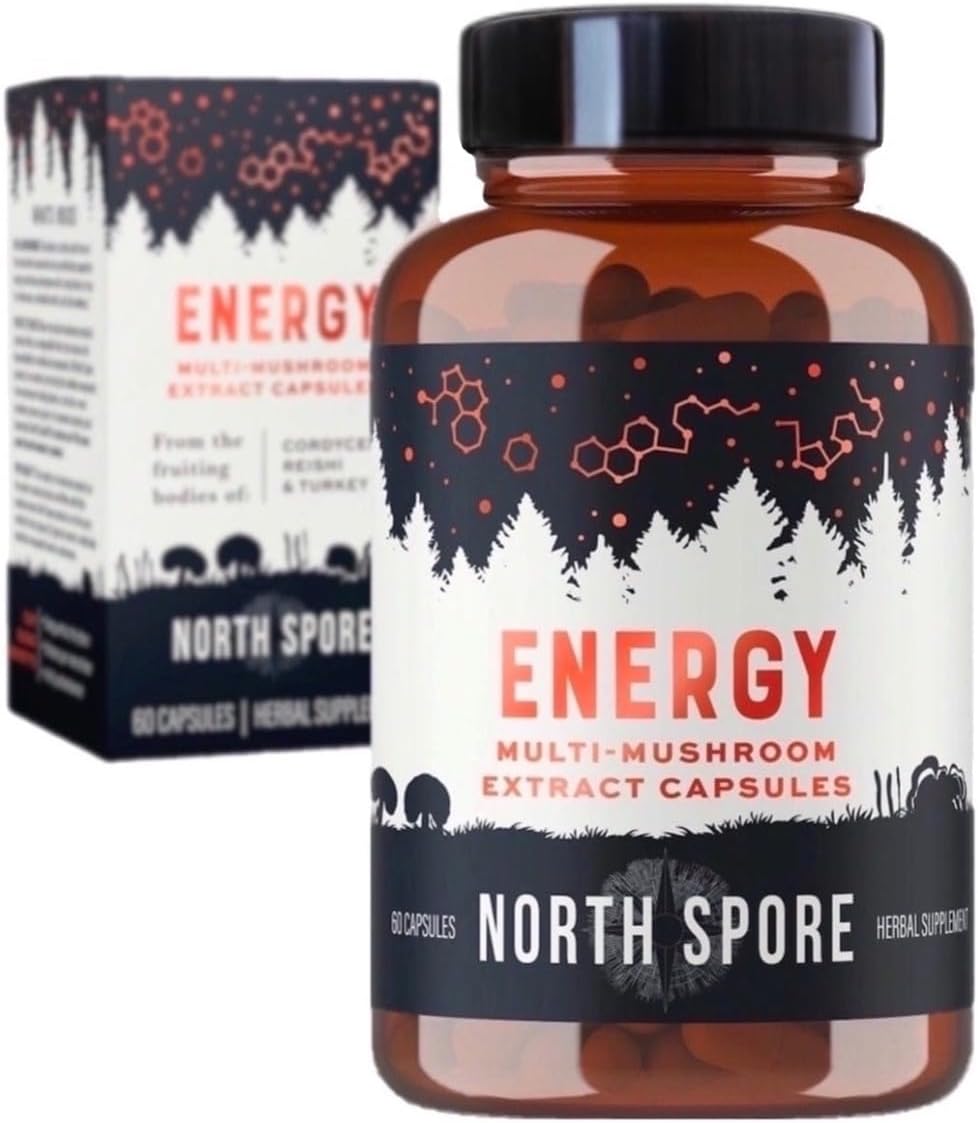 High Potency Organic Mushroom Blend for Stamina & Endurance | Cordyceps, Reishi, Turkey Tail | 60 Day Supply | 100% Fruiting Body Extracts | Vegan, Non-GMO | Made in USA
