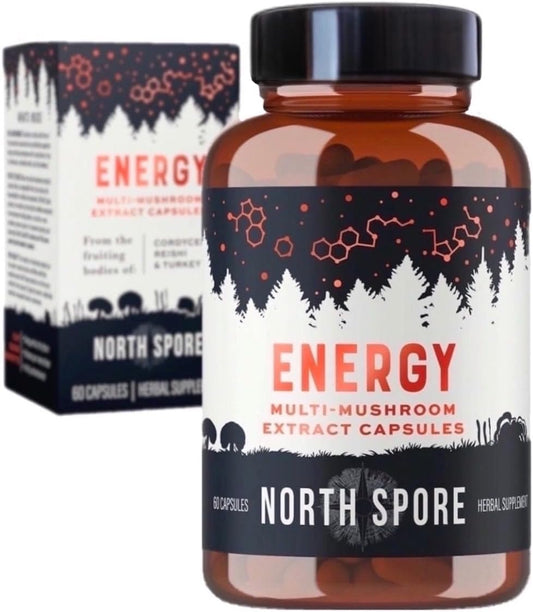 High Potency Organic Mushroom Blend for Stamina & Endurance | Cordyceps, Reishi, Turkey Tail | 60 Day Supply | 100% Fruiting Body Extracts | Vegan, Non-GMO | Made in USA