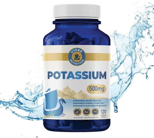 High-Potency Potassium Citrate Capsules - 500mg Per Serving for Muscle Function & Heart Health - Vegan, Non-GMO - 120 Capsules