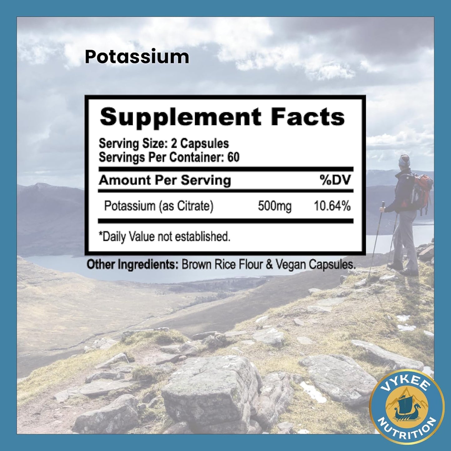 High-Potency Potassium Citrate Capsules - 500mg Per Serving for Muscle Function & Heart Health - Vegan, Non-GMO - 120 Capsules