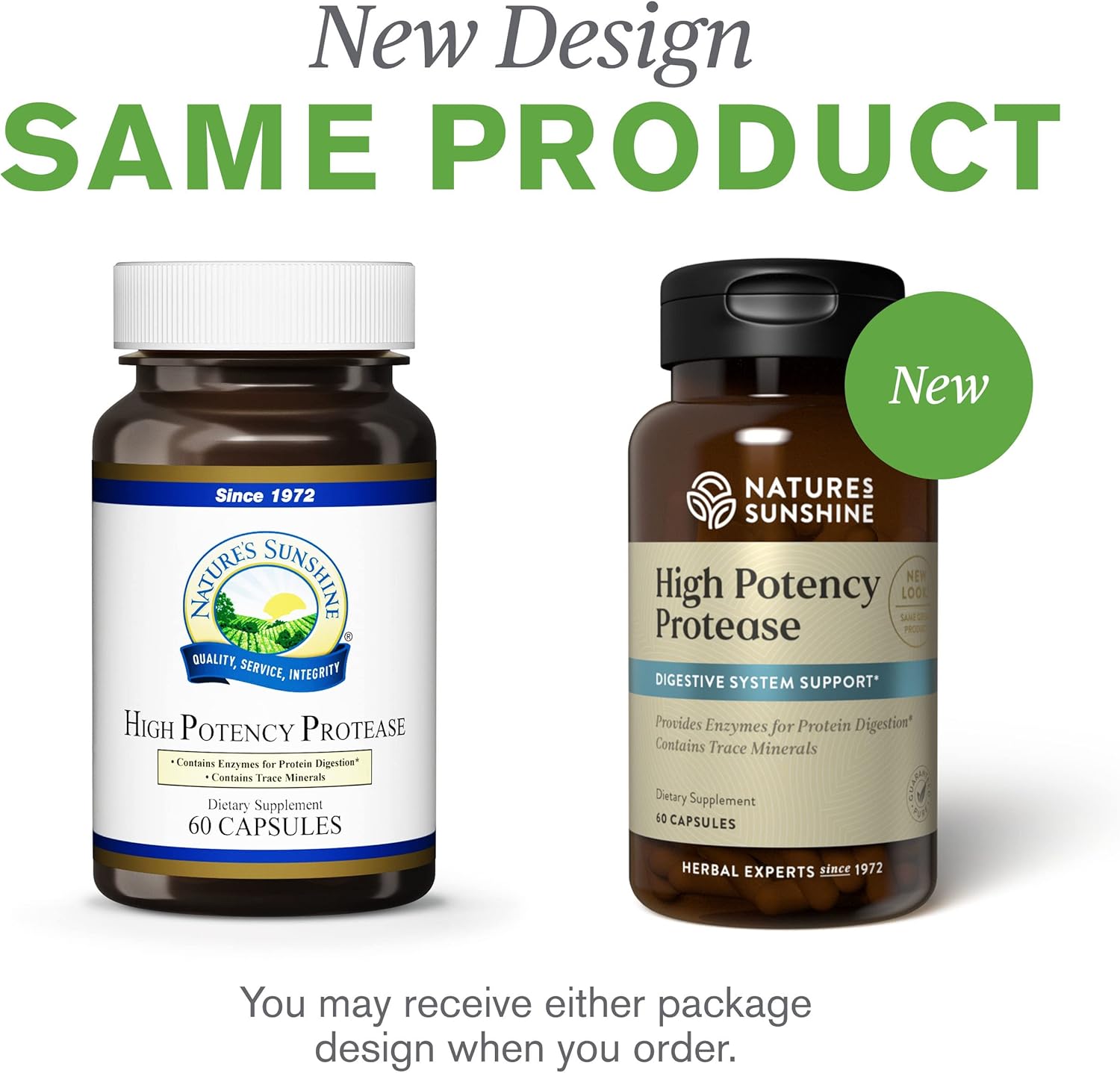 High Potency Protease Enzyme Supplement - 60 Capsules from Nature's Sunshine