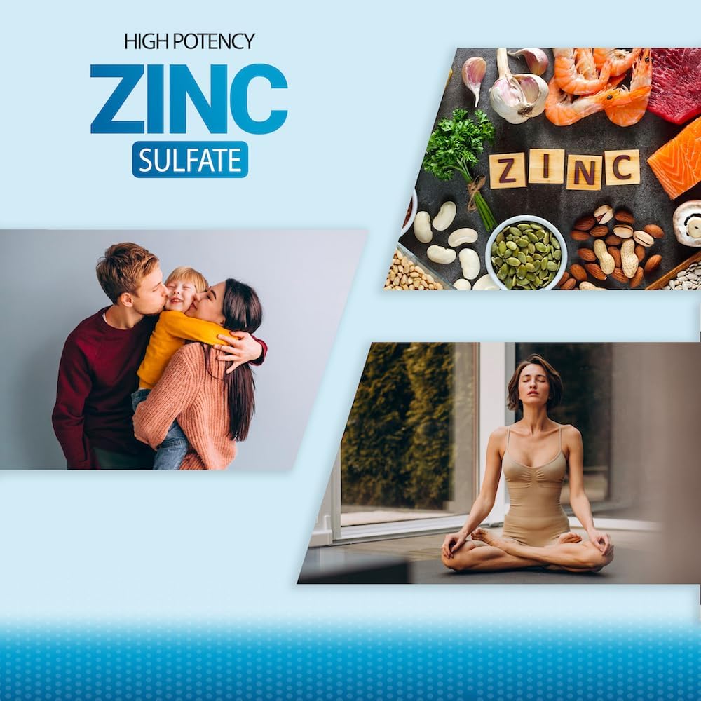 High Potency Puregen Labs Zinc Sulfate Supplement 220mg - 100 Tablets for Immune Support