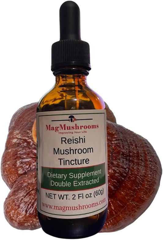High Potency Reishi Mushroom Tincture, 2 Fl oz, 60 Daily Doses, Double Extracted Formula