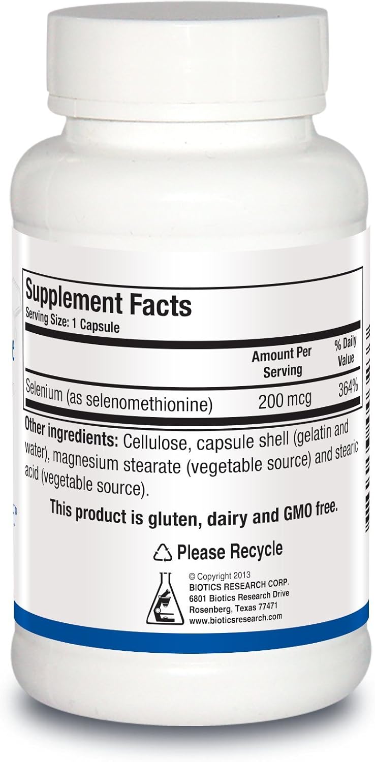 High Potency Selenomethionine Capsules for Thyroid, DNA, and Cognitive Health - 90 Count