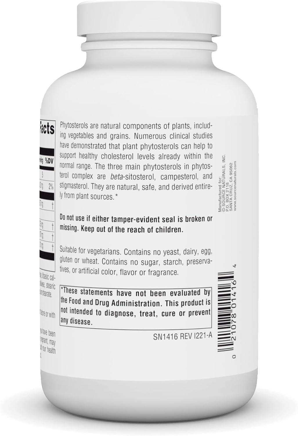 High-Potency Source Naturals Beta Sitosterol Supplement - 375mg, 120 Tablets
