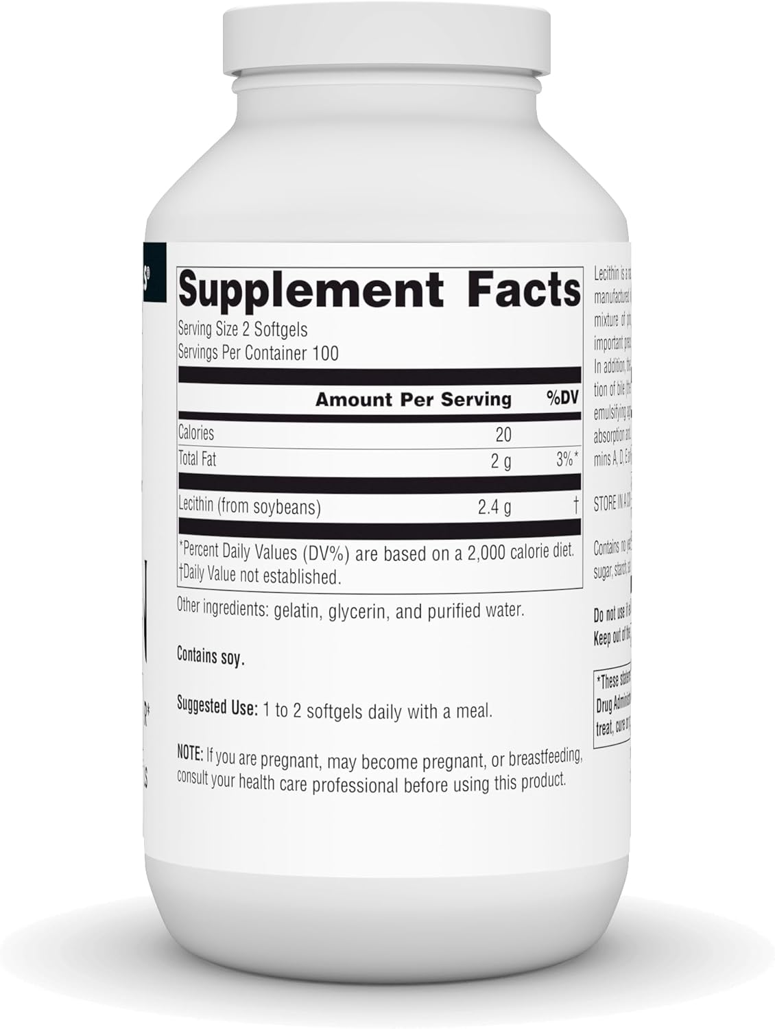 High Potency Source Naturals Lecithin Softgels - 1200mg Natural Emulsifier - 200 Count