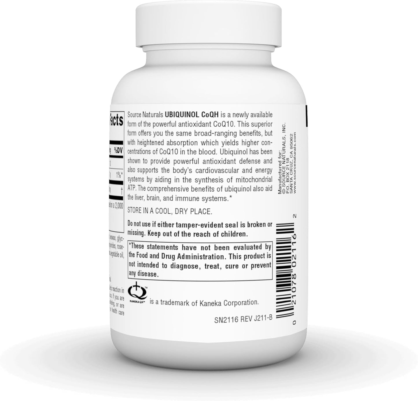 High Potency Source Naturals Ubiquinol CoQH 100mg Softgels - 60 Servings for Enhanced Energy and Heart Health