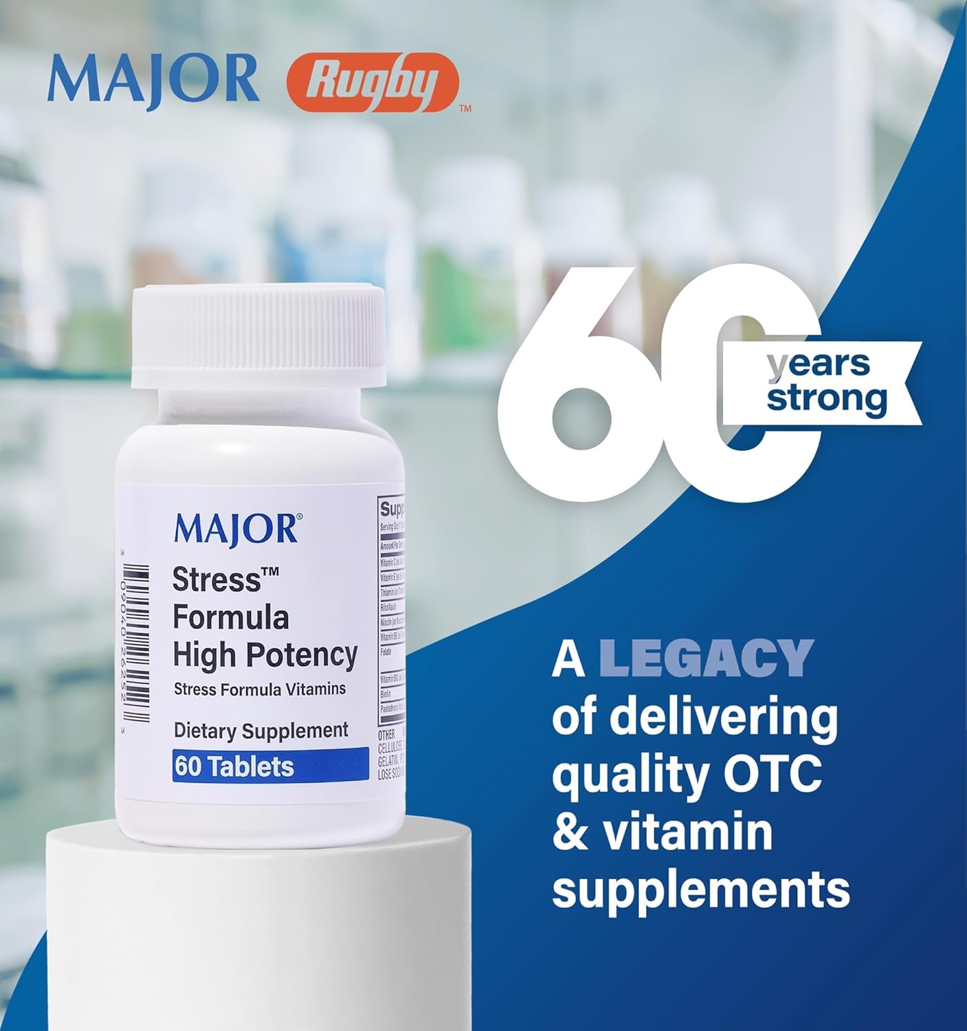 High Potency Stress Formula Vitamins - 60 Tablets - Dietary Supplement for Managing Stress