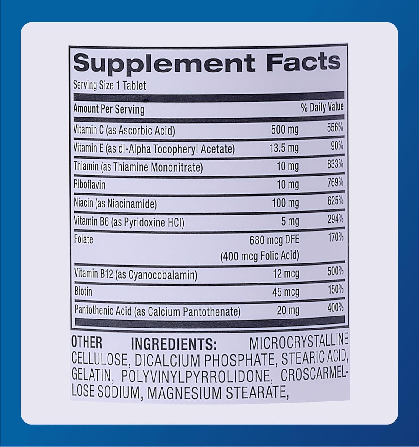 High Potency Stress Formula Vitamins - 60 Tablets - Dietary Supplement for Managing Stress